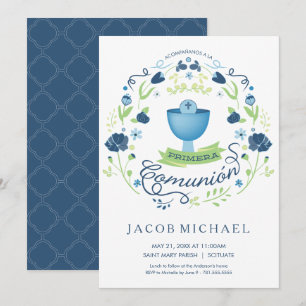 Primera Comunión Invitación - Spanisch, die Karte