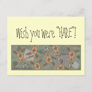 Primitiv Bunny Postkarte