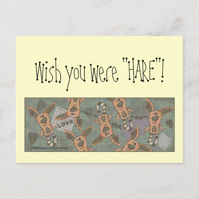 Primitiv Bunny Postkarte (Vorderseite)