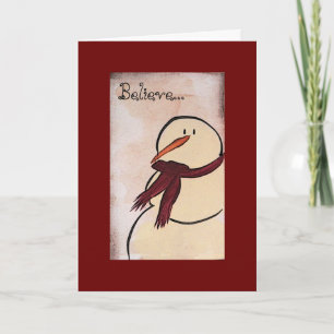 Primitive Acrylic Painted Snowman Weihnachten