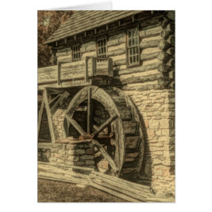 Primitive alte Bauernmehl Mühle Wasserrad