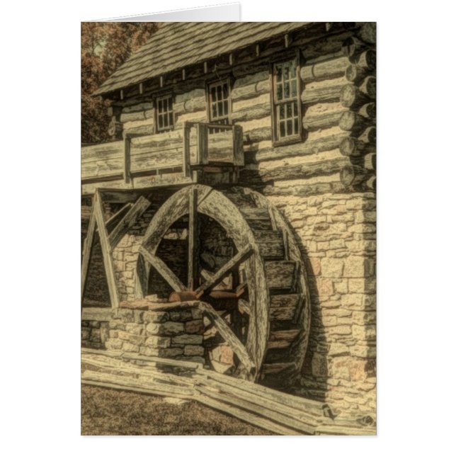 Primitive alte Bauernmehl Mühle Wasserrad (Vorne)