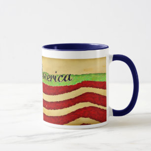 Primitive Alte Herrlichkeit Gott segne Amerika Ker Tasse