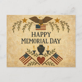 Primitive Americana Memorial Day  Feiertagspostkarte