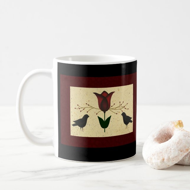 Primitive Art Becher Kaffeetasse (Mit Donut)