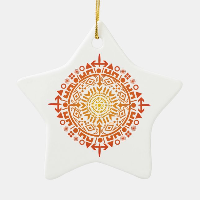 Primitive Art-Sun-Dekoration Keramik Ornament (Vorne)