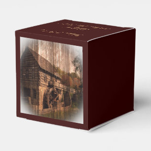 Primitive Barnholz-Hochzeit Geschenkschachtel