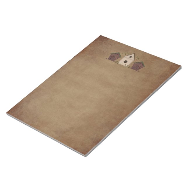 Primitive Birdhouses Große Notepad Notizblock (angewinkelt)