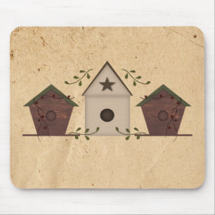 Primitive Birdhouses Mousepad