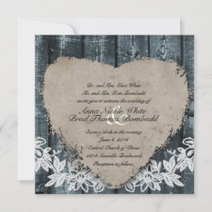Primitive Einladung zum Hochzeitsauftakt mit blaue