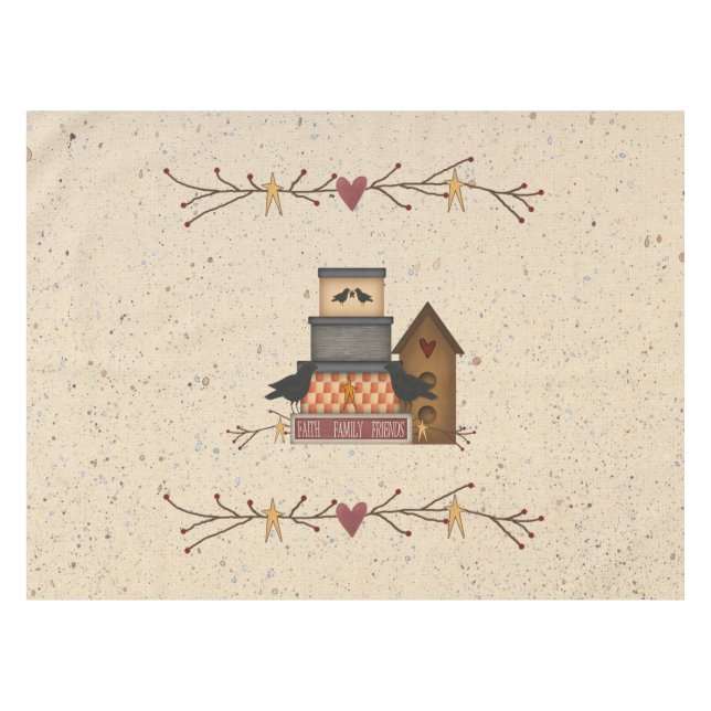 Primitive Faith Family Friends 52 x 70 Tabletten Tischdecke (Vorderseite (Horizontal))