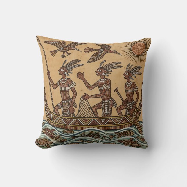 Primitive Fishermen Throw Cushion Kissen (Vorderseite)