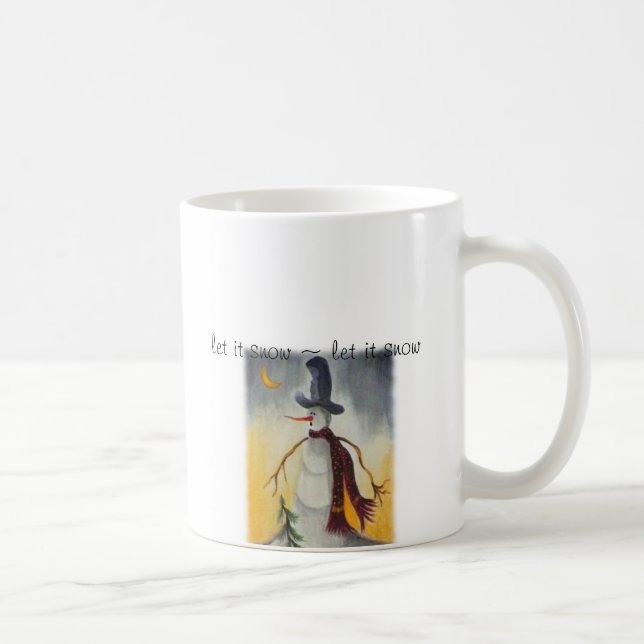Primitive Folk Art Snowman Kaffeetasse (Rechts)