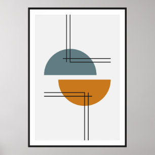 Primitive Halbkreise Wandkunst Poster