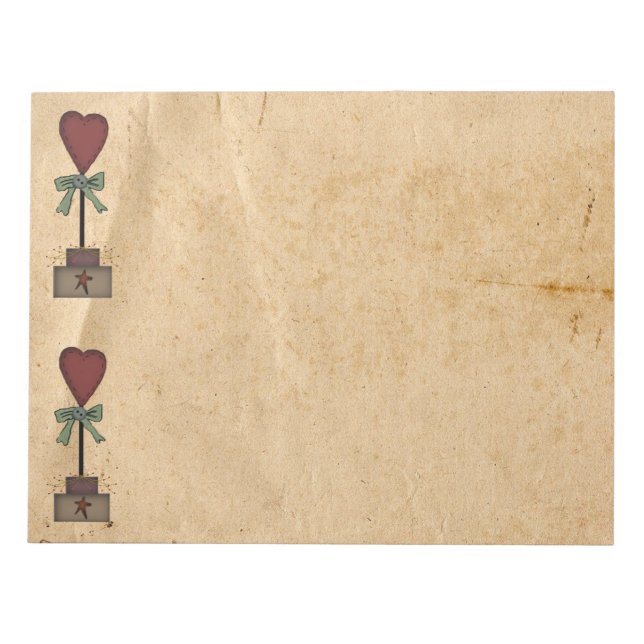 Primitive Heart Topiary Notizblock (Vorderseite)