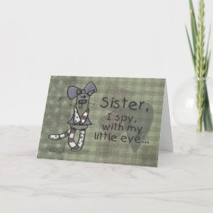 Primitive Kitty Familie Spezifischer Geburtstag Karte