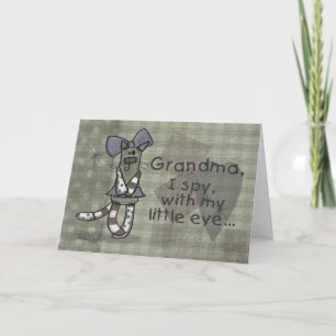 Primitive Kitty Familie Spezifischer Geburtstag Karte