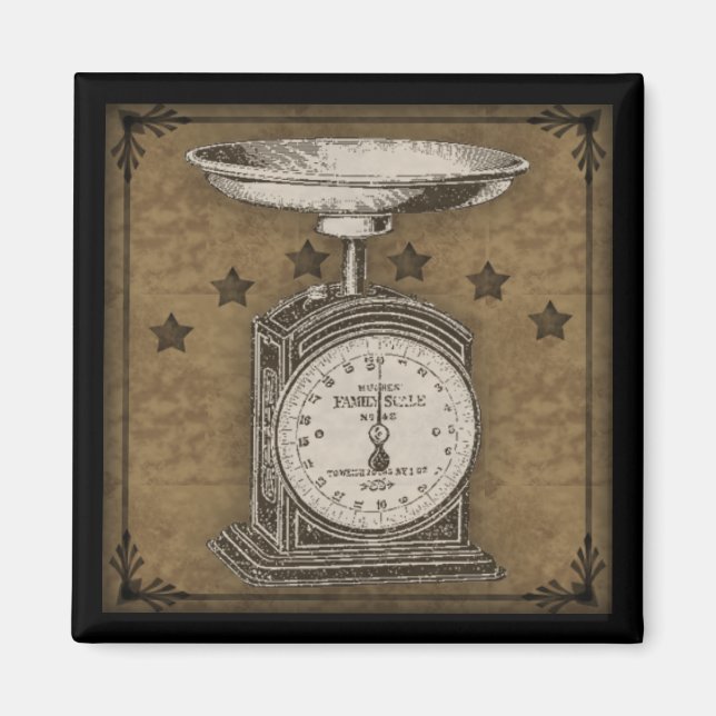 Primitive Küchenskala Vintag Style Magnet (Vorne)