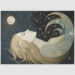 Primitive Moon Goddess Malerei Decoupage Seidenpapier