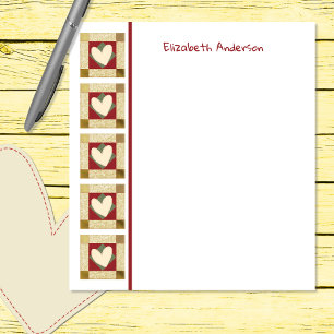 Primitive Patchwork-Quilt-Border-Note Pad Notizblock