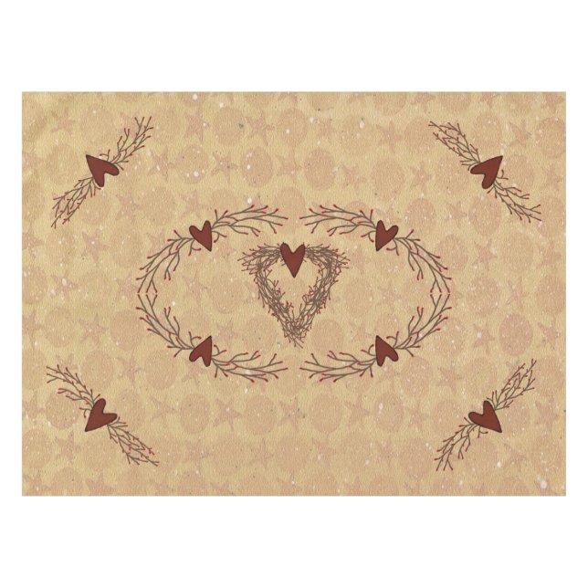 Primitive Pip Berry Herzklosett Tischdecke (Vorderseite (Horizontal))