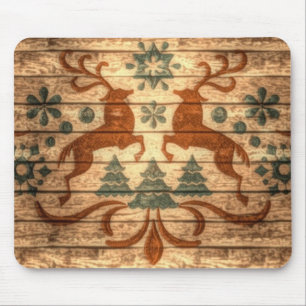 Primitive Rentierschneeflocken Nordische Weihnacht Mousepad