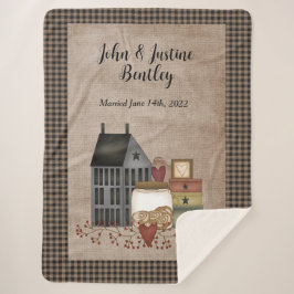 Primitive Saltbox-Zuhause Sherpadecke