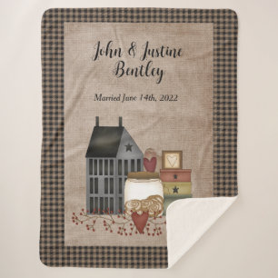 Primitive Saltbox-Zuhause Sherpadecke