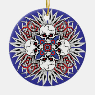 Primitive Schädel Keramik Ornament
