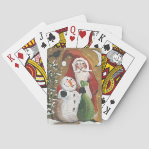 Primitive Snowman und der Weihnachtsmann Spielkarten