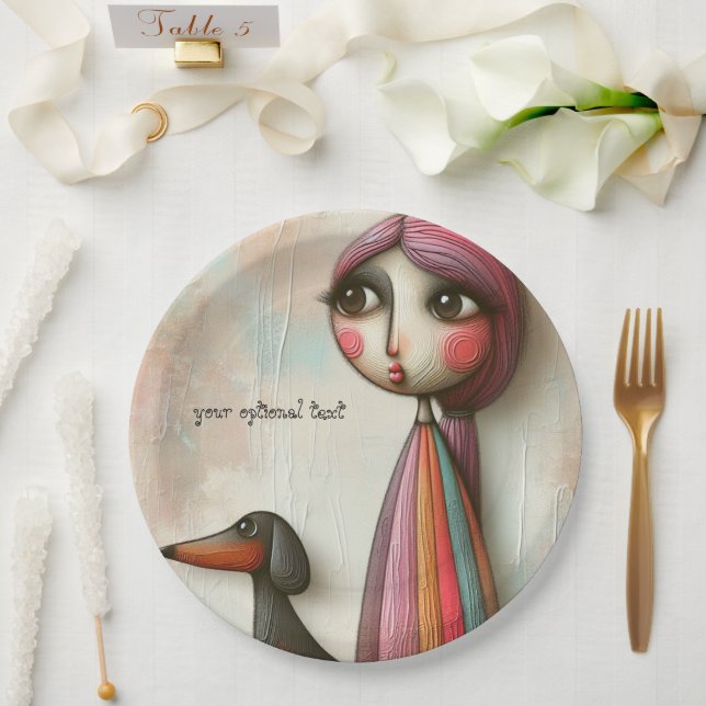 Primitive Texturierte Party-Teller aus texturierte Pappteller (Hochzeit)