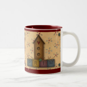 Primitive-Vogelhaus-Tasse Zweifarbige Tasse