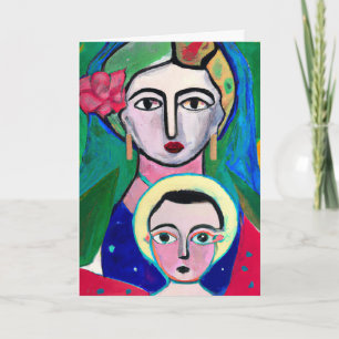 Primitive Volkskunst Madonna und Kind Weihnachten