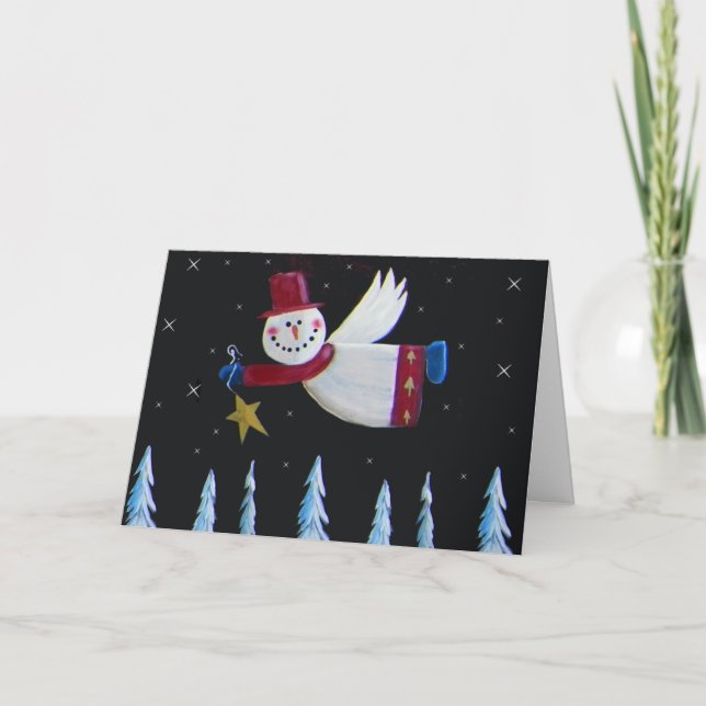 Primitive Weihnachtsschneegel Feiertagskarte (Vorderseite)