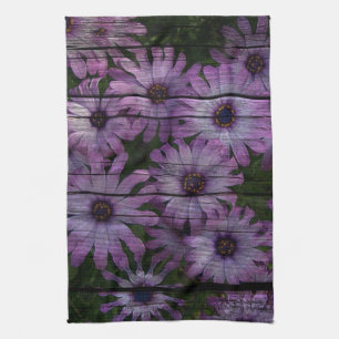 Primitive Western Land Stall plank lila daisy Handtuch