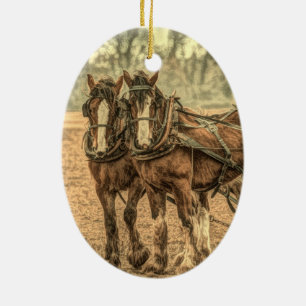 Primitive Western Landpferde Keramikornament