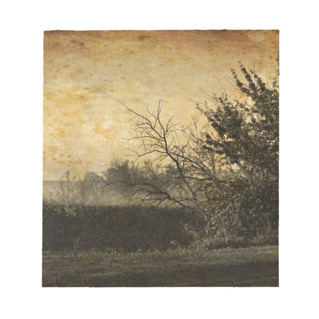 Primitiver Feldnebel im Freien Winterbäume Notizblock (Vorderseite)