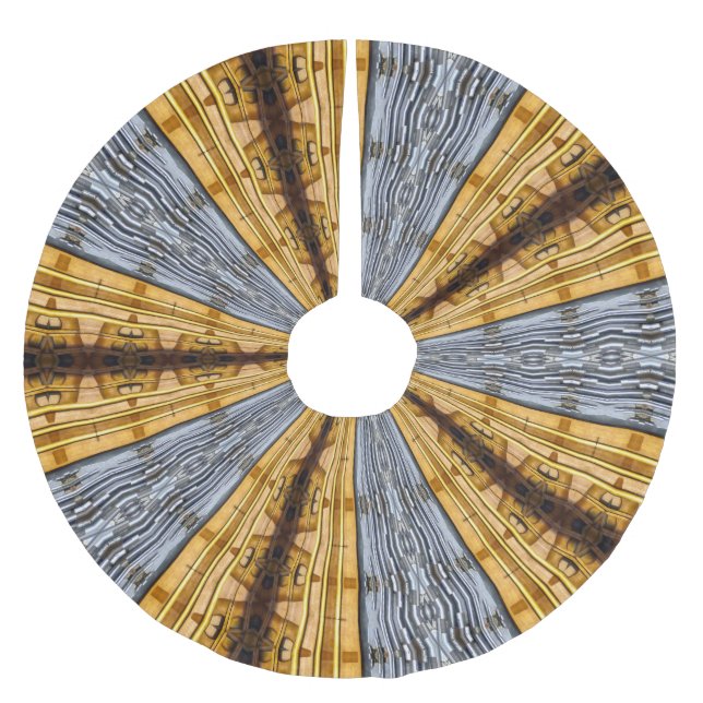Primitiver Futuristischer Baumrock Polyester Weihnachtsbaumdecke (Vorderseite)