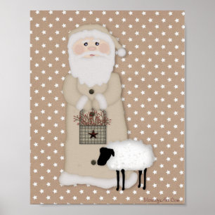Primitiver Weihnachtsmannposter Poster