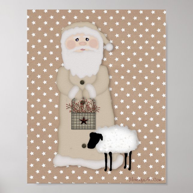 Primitiver Weihnachtsmannposter Poster (Vorne)