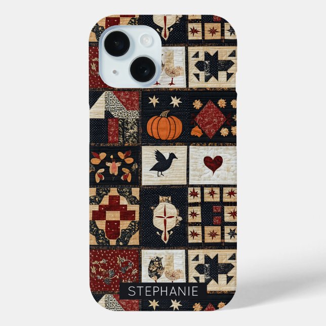 Primitives Bauernhaus Appliqué & Geometric Case-Mate iPhone Hülle (Rückseite)