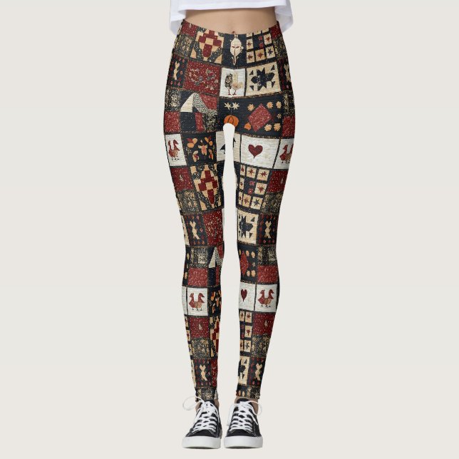 Primitives Bauernhaus Appliqué & Geometric Leggings (Vorderseite)