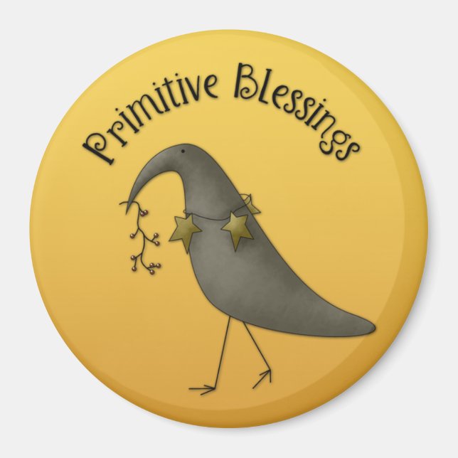 Primitives Country Crow Magnet (Vorne)