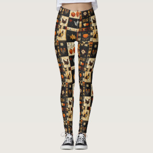Primitives Folkkunstmuster Rustikaler Herbst Leggings