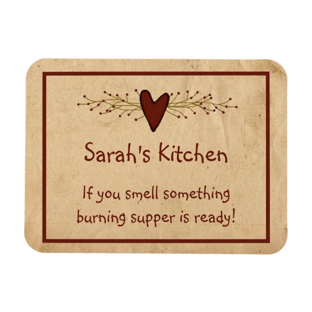 Primitives Herz Kitchen Magnet (Horizontal)