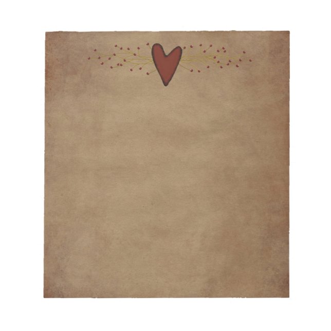 Primitives Herz-Notepad Notizblock (Vorderseite)