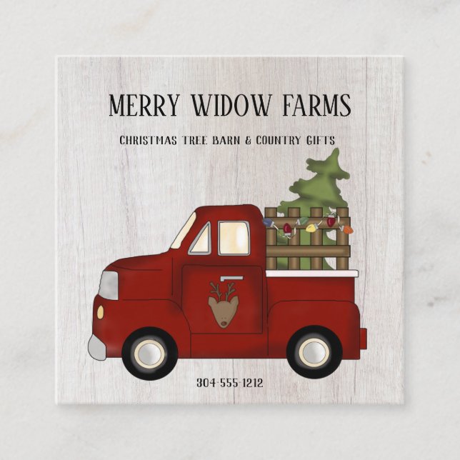 Primitives Land Rustikale rote Farm Weihnachtswage Quadratische Visitenkarte (Vorderseite)