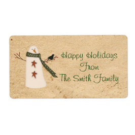 Primitives Ländersnowman-Label