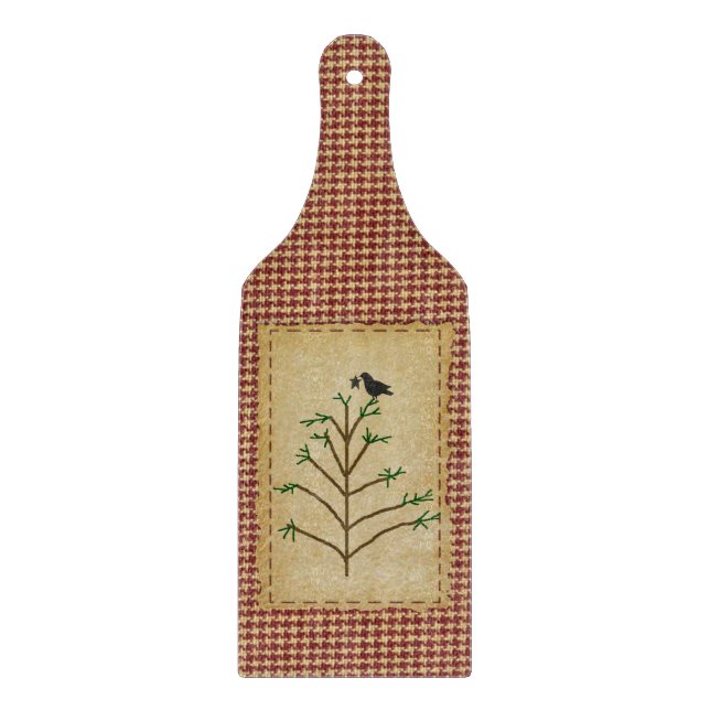 Primitives Schneidebrett aus Glas mit Kiefernmotiv (Vorderseite)