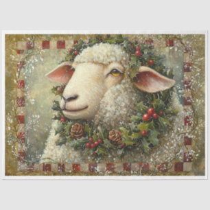 Primitives Weihnachtsschaf Seidenpapier